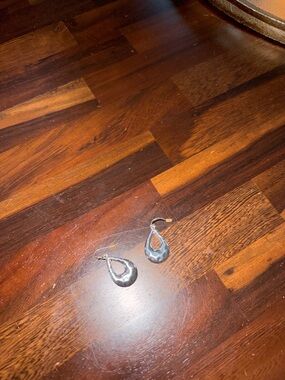 Silver Teardrop Hoop Earrings